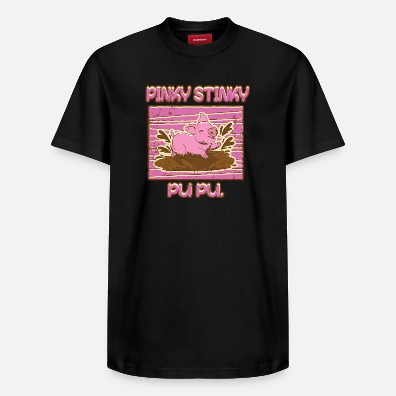 Drôle de cochon - T-shirt unisexe décontracté en coton Supima – de SPREAD - noir