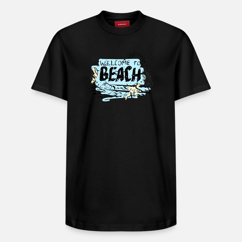 Bienvenue à Beach Scene - T-shirt unisexe décontracté en coton Supima – de SPREAD - noir