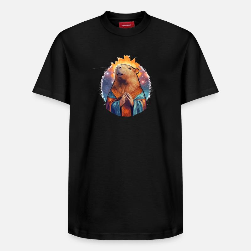 Cabybara Jésus - T-shirt unisexe décontracté en coton Supima – de SPREAD - noir