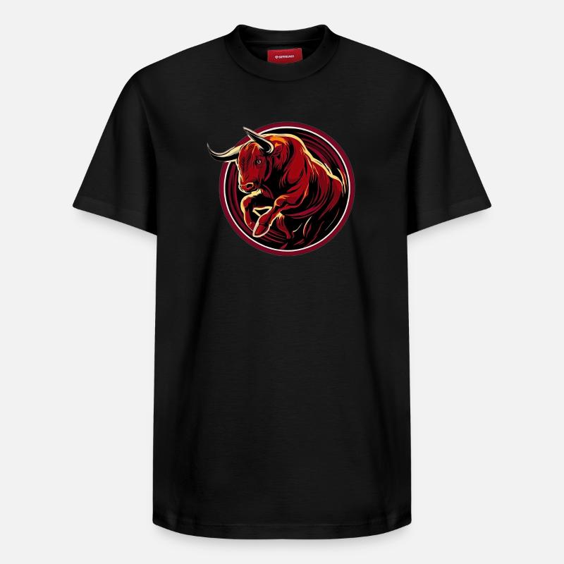 Taureau enragé - T-shirt unisexe décontracté en coton Supima – de SPREAD - noir