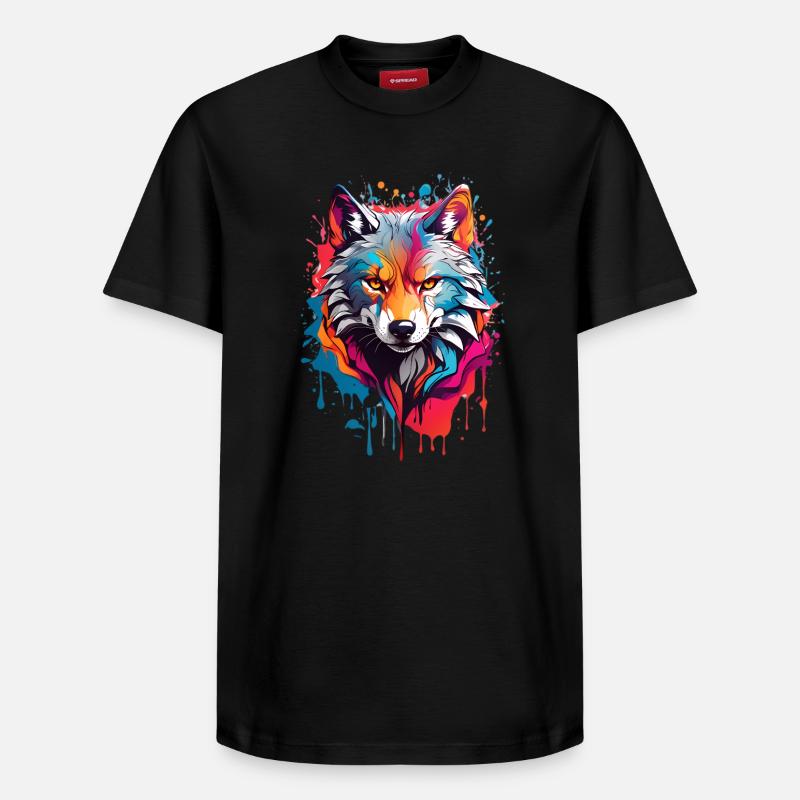 Loup cool - T-shirt unisexe décontracté en coton Supima – de SPREAD - noir