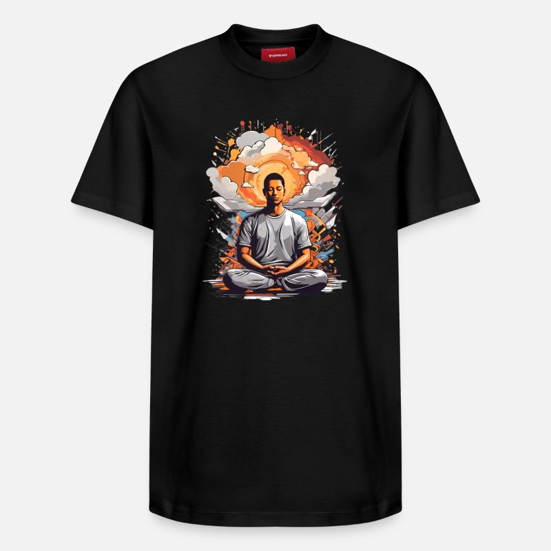 Méditation - T-shirt unisexe décontracté en coton Supima – de SPREAD - noir
