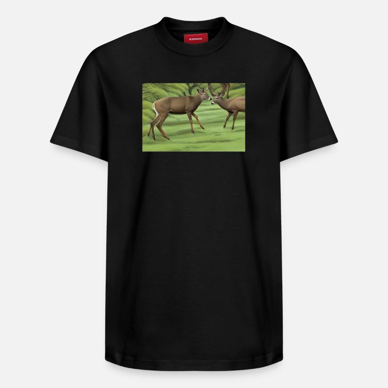 Cerf deer - T-shirt unisexe décontracté en coton Supima – de SPREAD - noir