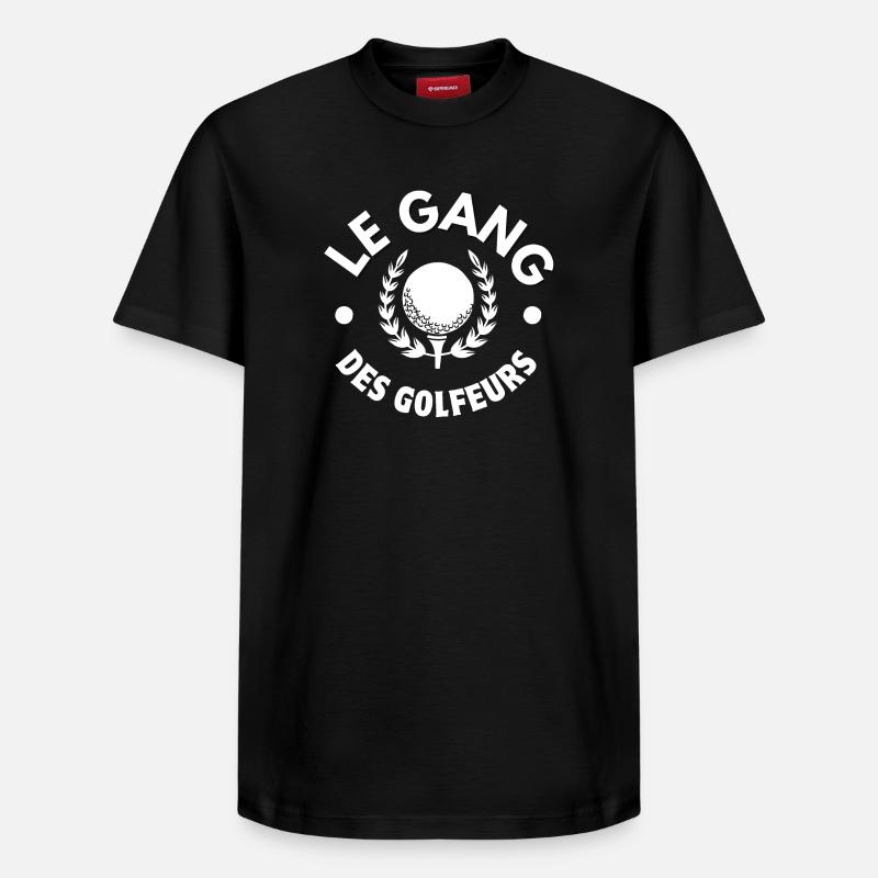 golf, fan de golf, golfeur - T-shirt unisexe décontracté en coton Supima – de SPREAD - noir