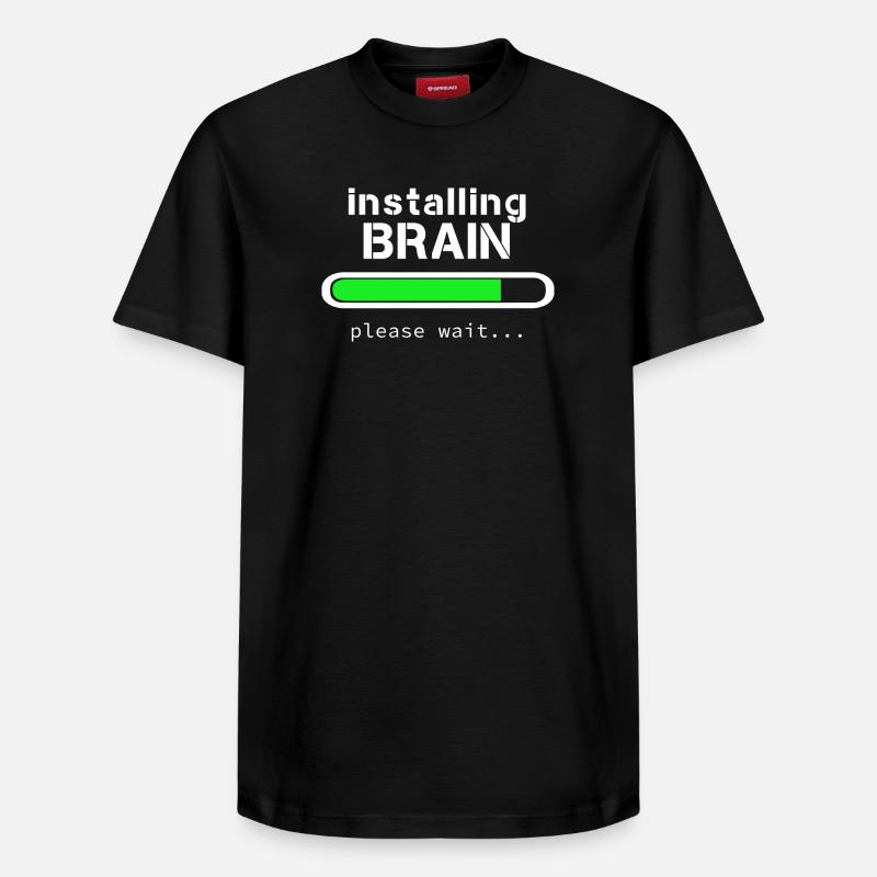 Installing Brain - T-shirt unisexe décontracté en coton Supima – de SPREAD - noir
