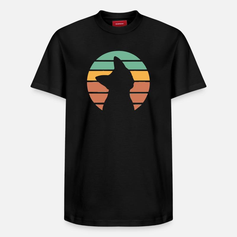 Chat - T-shirt unisexe décontracté en coton Supima – de SPREAD - noir