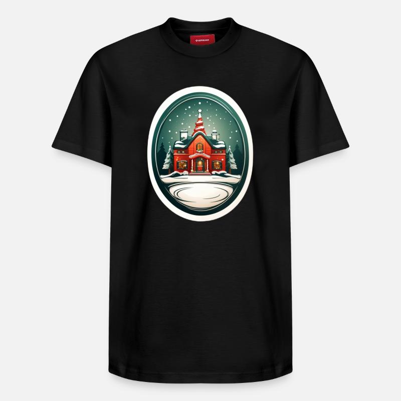 Cabane de Noël - T-shirt unisexe décontracté en coton Supima – de SPREAD - noir
