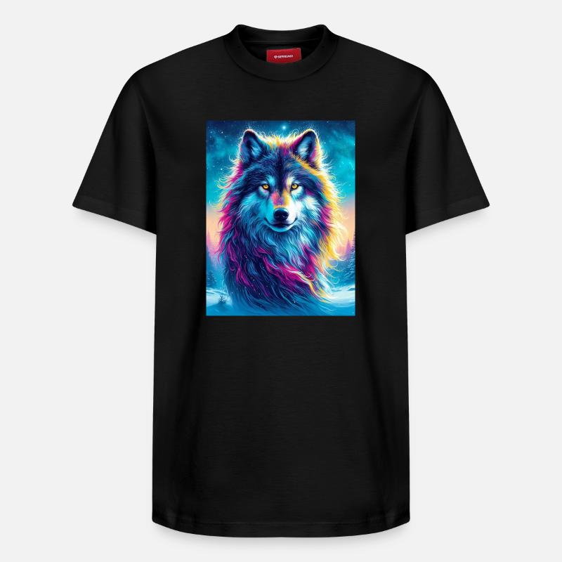 Loup - T-shirt unisexe décontracté en coton Supima – de SPREAD - noir