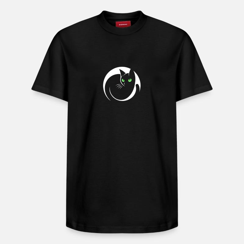 Chat noir élégant - T-shirt unisexe décontracté en coton Supima – de SPREAD - noir