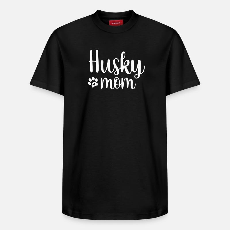 Chien Husky - T-shirt unisexe décontracté en coton Supima – de SPREAD - noir