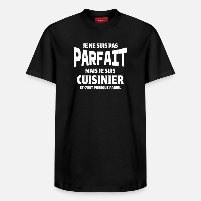 cuisiner, cuisinier, super cuisinier - T-shirt unisexe décontracté en coton Supima – de SPREAD - noir