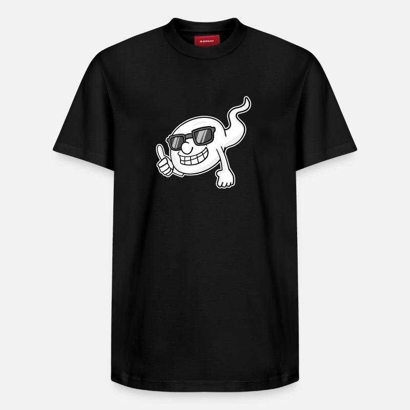 Sperma mit Sonnebrille - Relaxed Unisex Supima Cotton T-Shirt – von SPREAD - Schwarz