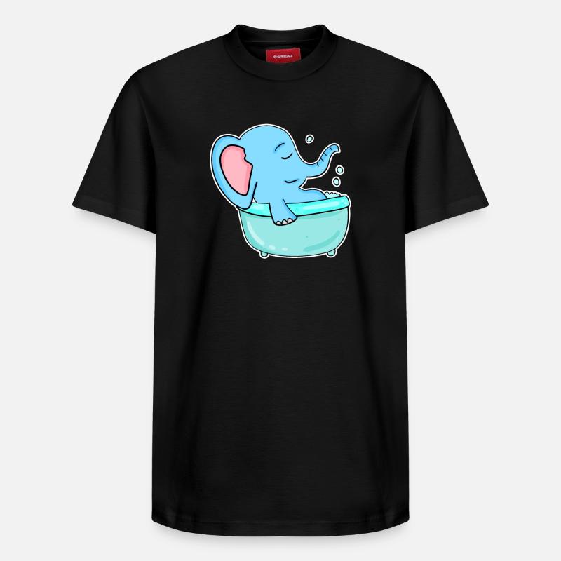Baignoire Elephant - T-shirt unisexe décontracté en coton Supima – de SPREAD - noir