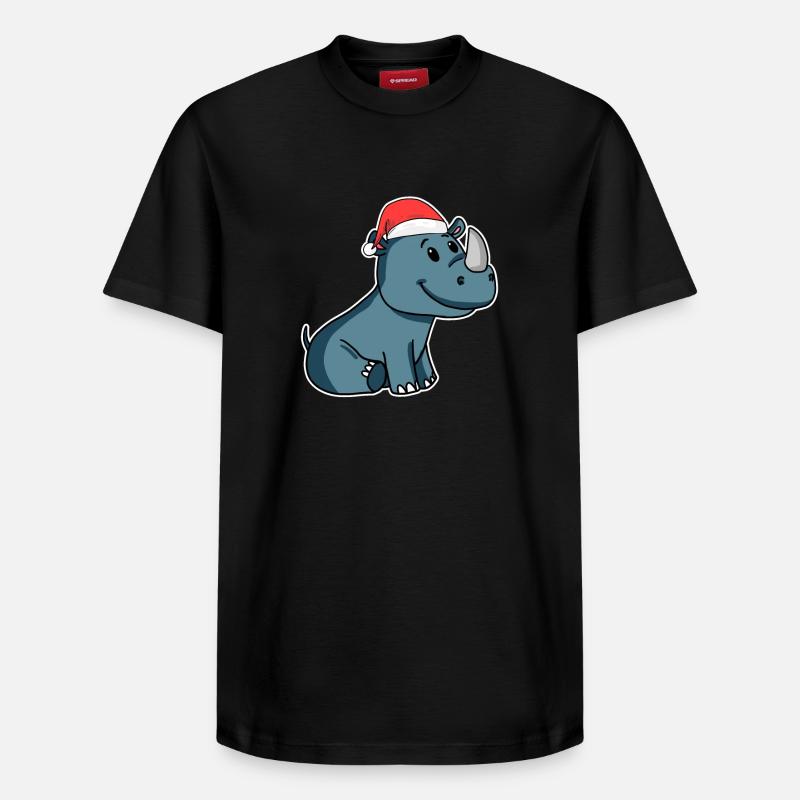 Noël rhinocéros - T-shirt unisexe décontracté en coton Supima – de SPREAD - noir