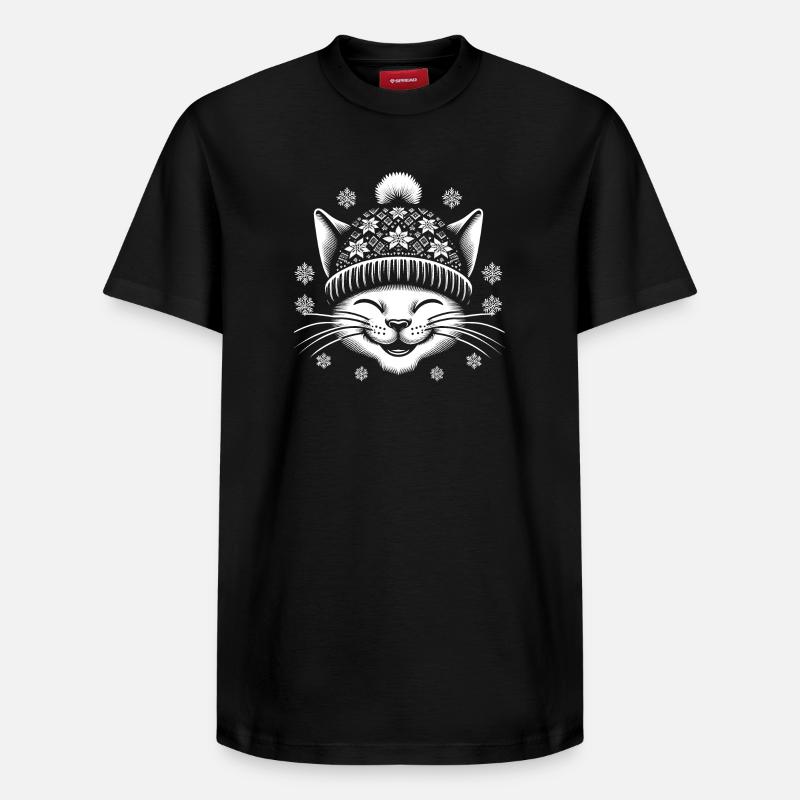 Winter cat - T-shirt unisexe décontracté en coton Supima – de SPREAD - noir