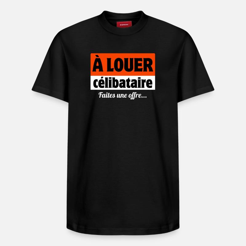 à louer, célibataire - T-shirt unisexe décontracté en coton Supima – de SPREAD - noir