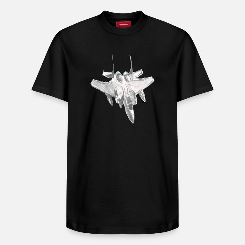 F15-Jagdflugzeugpilot-Luftfahrtshirt-Geschenkidee - Relaxed Unisex Supima Cotton T-Shirt – von SPREAD - Schwarz