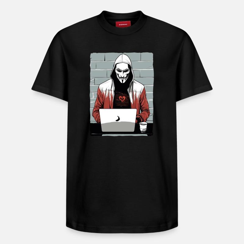 Anonymous Hacker - Relaxed Unisex Supima Cotton T-Shirt – by SPREAD - black