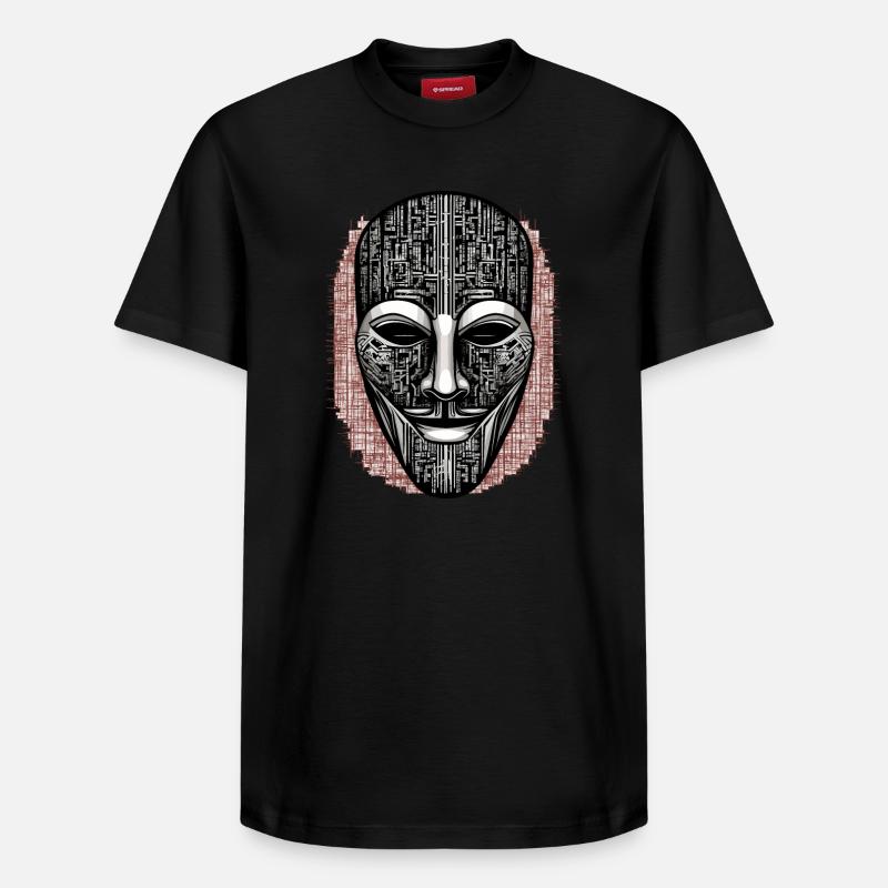 Masque de hacker anonyme - T-shirt unisexe décontracté en coton Supima – de SPREAD - noir