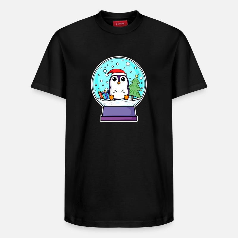 Pingouin Noël - T-shirt unisexe décontracté en coton Supima – de SPREAD - noir