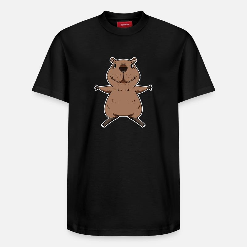 Capybara - Relaxed Unisex Supima Cotton T-Shirt – von SPREAD - Schwarz