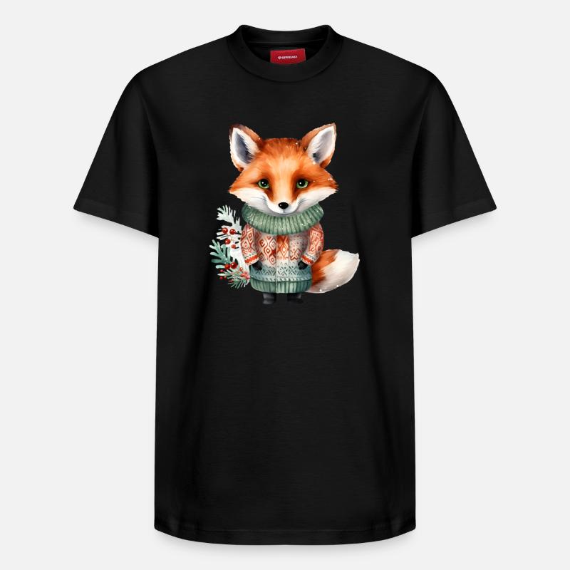 Winterfuchs im Pullover - Relaxed Unisex Supima Cotton T-Shirt – von SPREAD - Schwarz