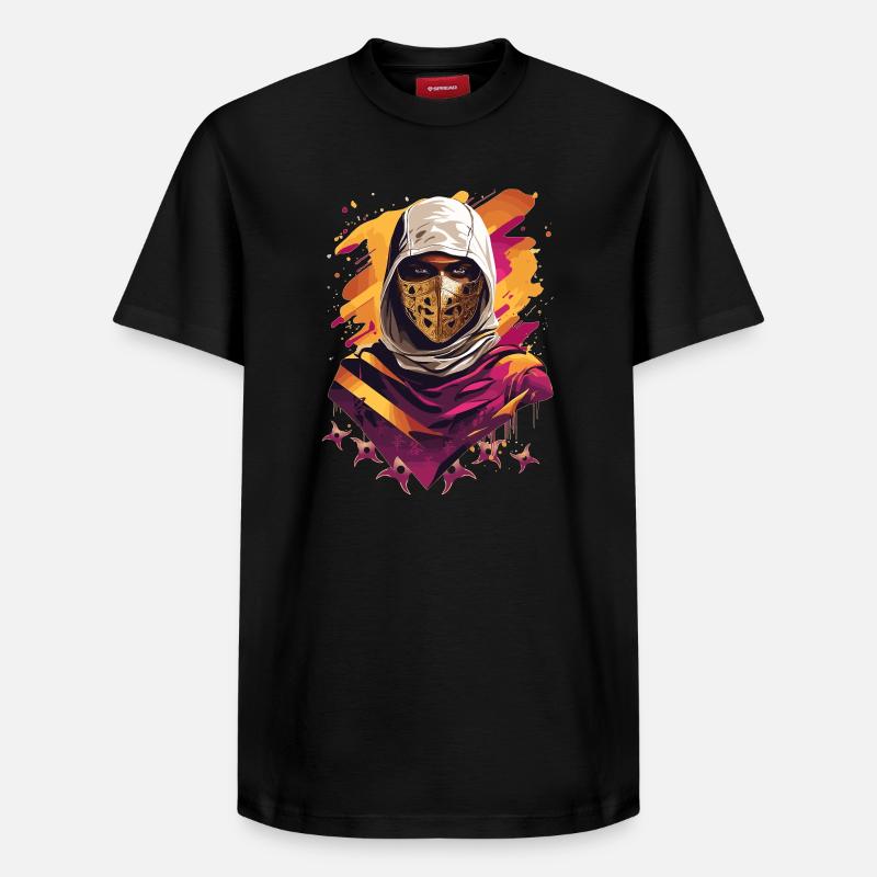 Ninja Samurai Krieger - Relaxed Unisex Supima Cotton T-Shirt – von SPREAD - Schwarz