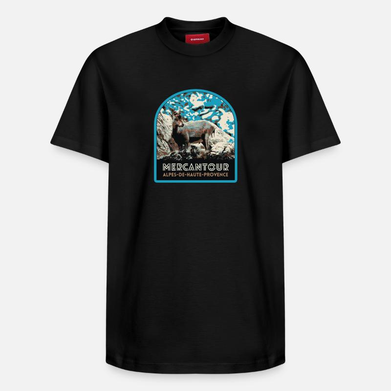 Écusson Chamois Mercantour : Faune Alpine - T-shirt unisexe décontracté en coton Supima – de SPREAD - noir