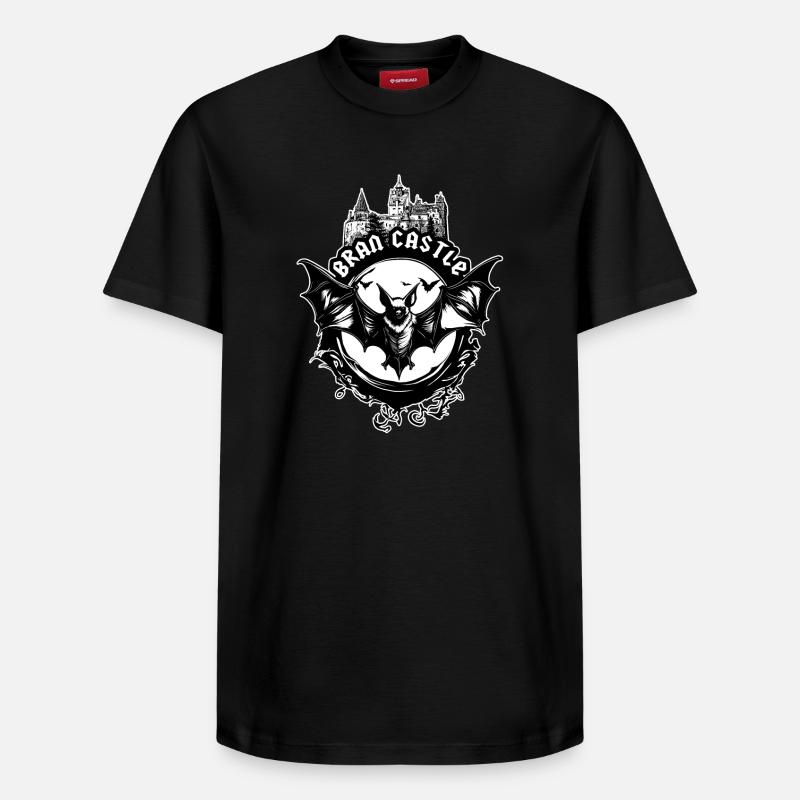 Château de Bran, Roumanie - Dracula - T-shirt unisexe décontracté en coton Supima – de SPREAD - noir