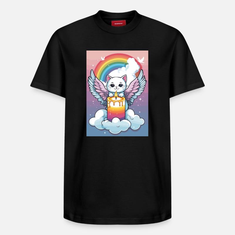 Ange chat mignon - T-shirt unisexe décontracté en coton Supima – de SPREAD - noir