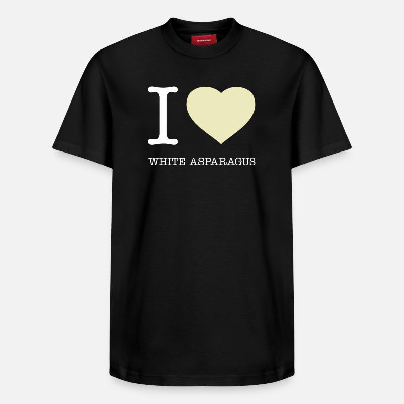 J’AIME LES ASPERGES BLANCHES Spargel - T-shirt unisexe décontracté en coton Supima – de SPREAD - noir
