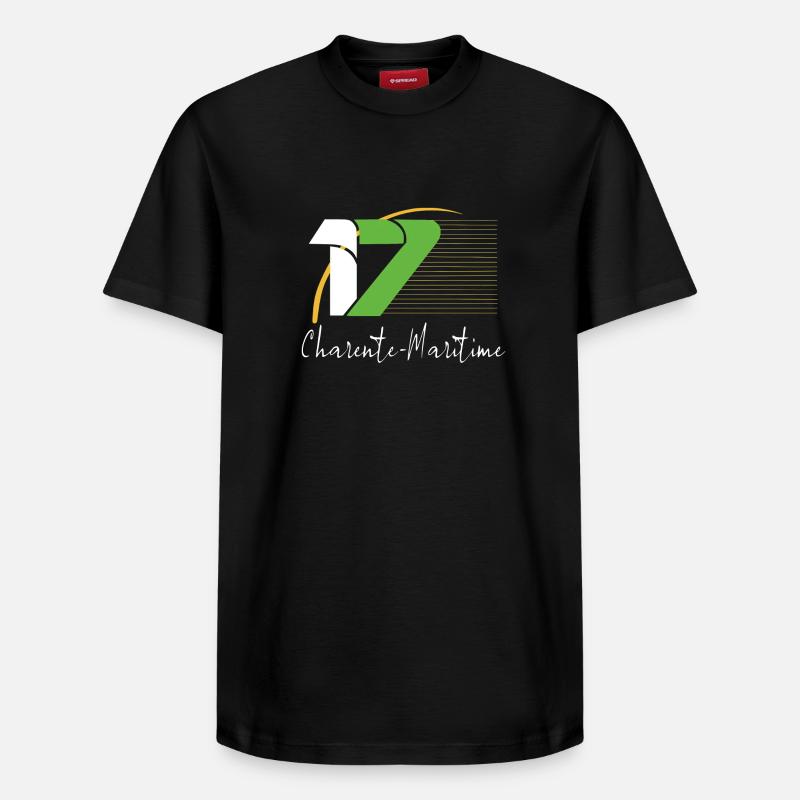 Charente-Maritime - T-shirt unisexe décontracté en coton Supima – de SPREAD - noir