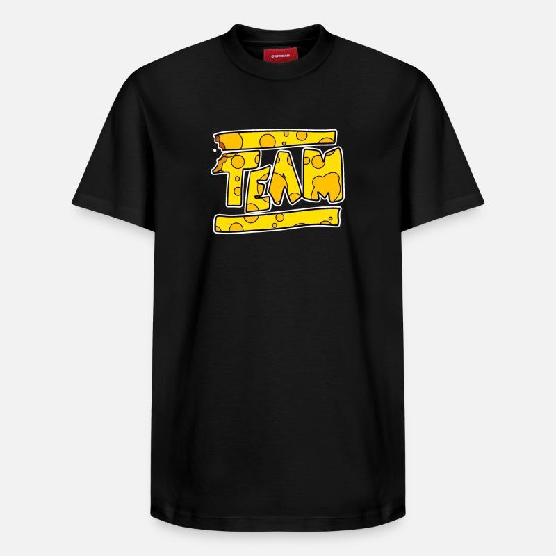 Team Cheese Team Crew - T-shirt unisexe décontracté en coton Supima – de SPREAD - noir