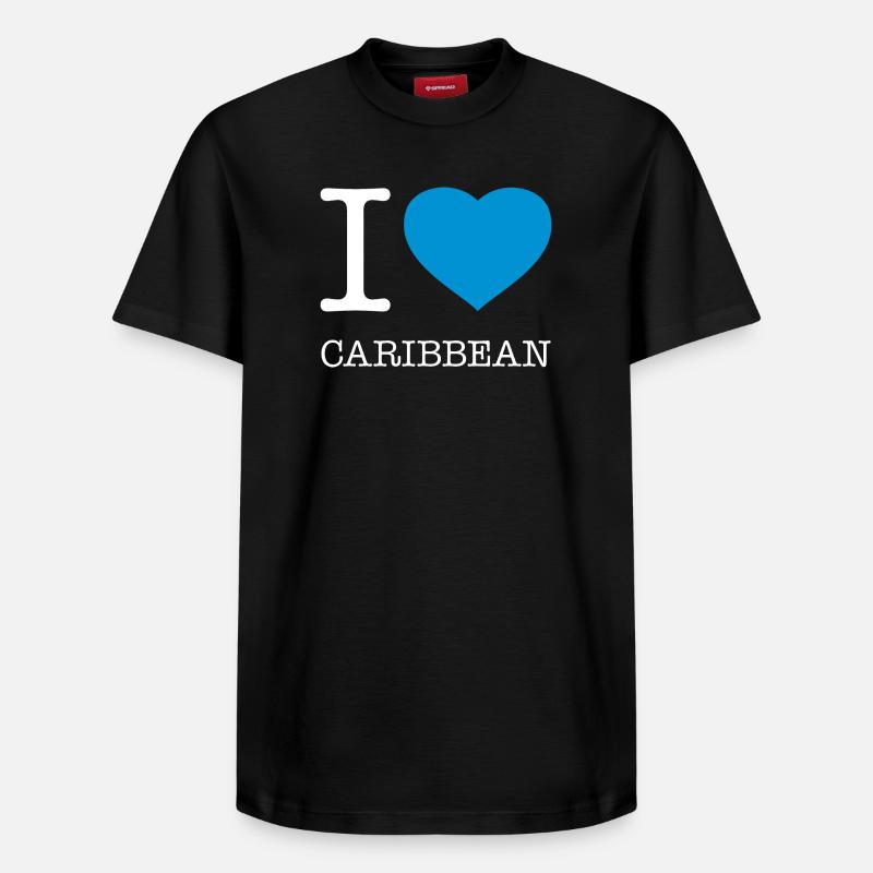 J’AIME LES CARAÏBES Karibik - T-shirt unisexe décontracté en coton Supima – de SPREAD - noir