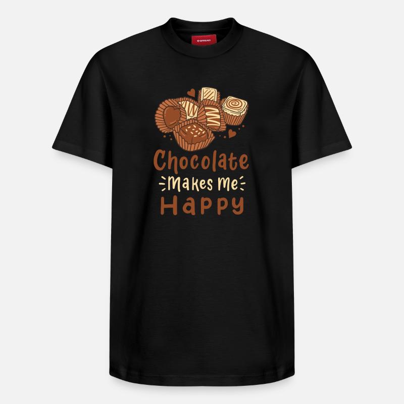 Schokolade Pralinen - Relaxed Unisex Supima Cotton T-Shirt – von SPREAD - Schwarz