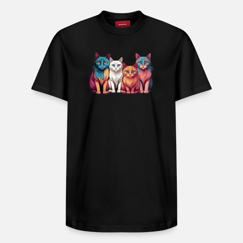 Gang de chats - T-shirt unisexe décontracté en coton Supima – de SPREAD - noir