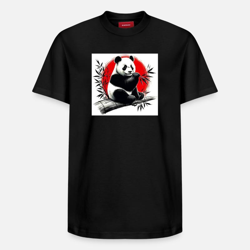 Panda - T-shirt unisexe décontracté en coton Supima – de SPREAD - noir