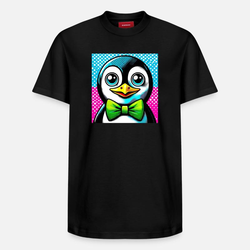 Pinguin mit Fliege Pop Art - Relaxed Unisex Supima Cotton T-Shirt – von SPREAD - Schwarz