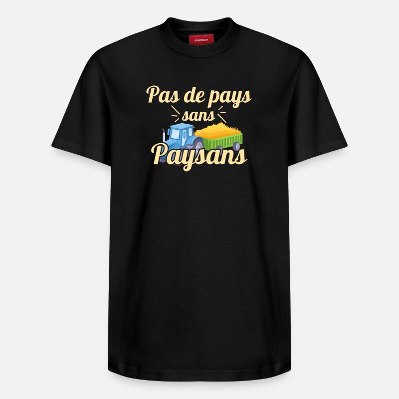 Pas de pays sans paysans - T-shirt unisexe décontracté en coton Supima – de SPREAD - noir