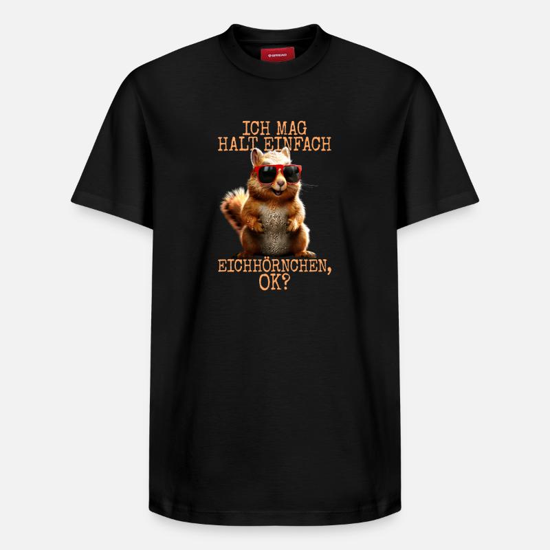 Eichhörnchen Ich Mag Halt Einfach Eichhörnchen - Relaxed Unisex Supima Cotton T-Shirt – von SPREAD - Schwarz