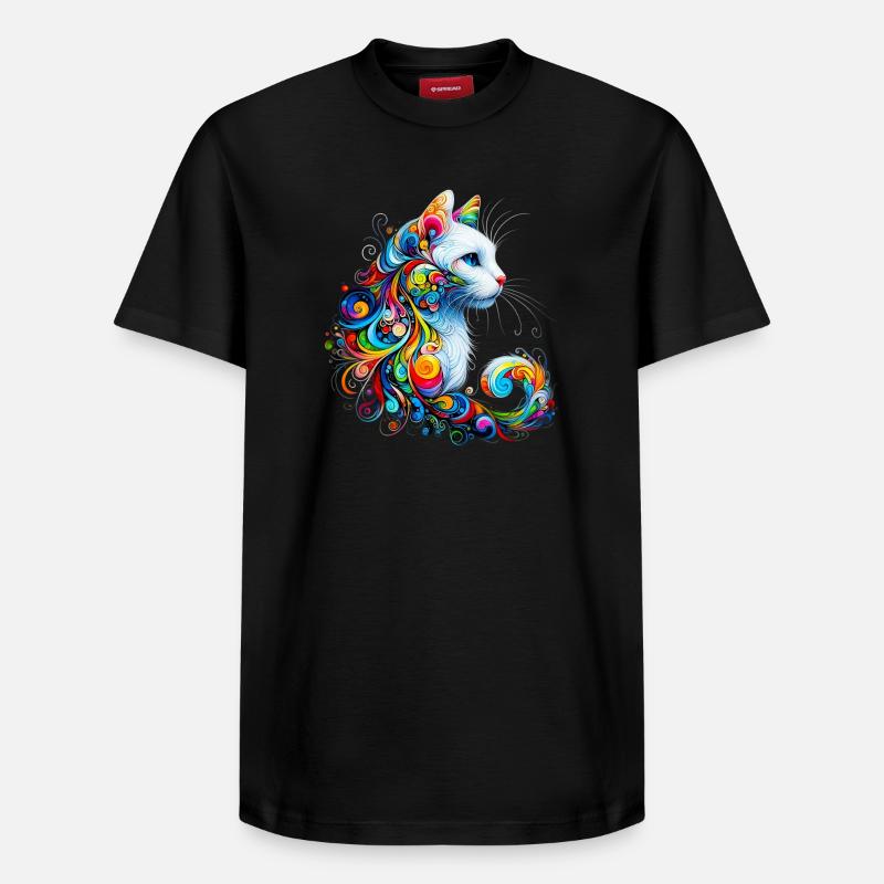Chat - T-shirt unisexe décontracté en coton Supima – de SPREAD - noir