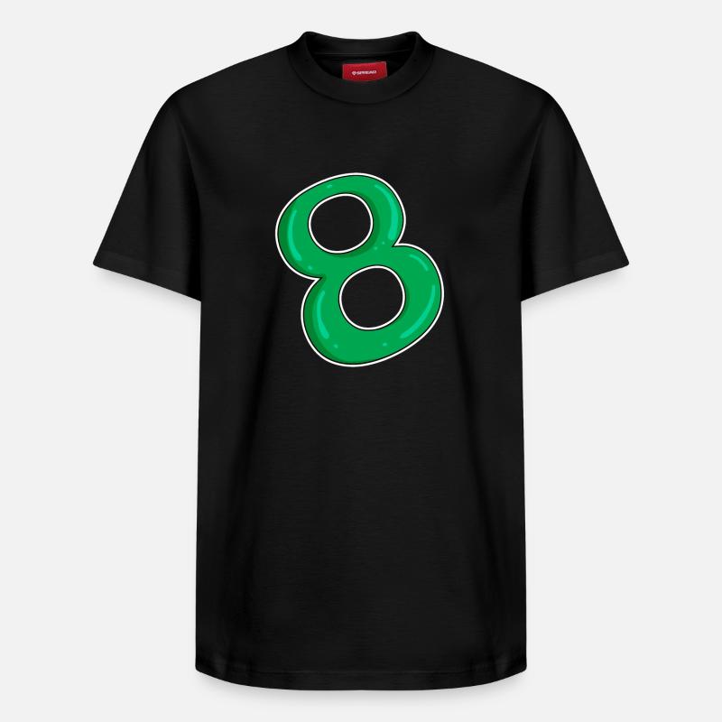 Huit - 8 - Vert - T-shirt unisexe décontracté en coton Supima – de SPREAD - noir