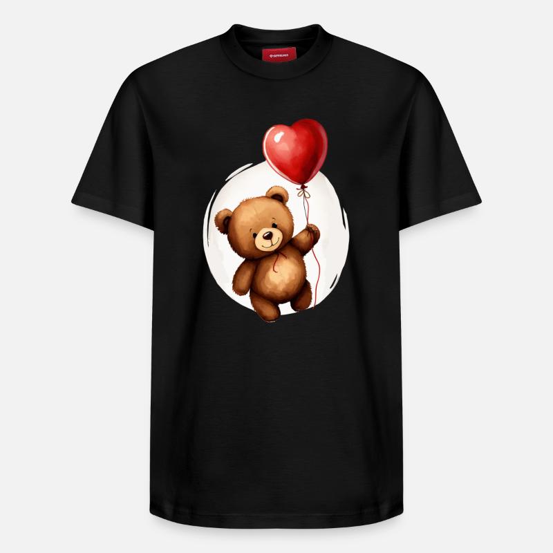 Bär mit Ballon - Relaxed Unisex Supima Cotton T-Shirt – von SPREAD - Schwarz