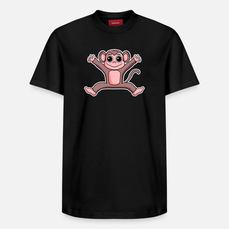 Singe - T-shirt unisexe décontracté en coton Supima – de SPREAD - noir