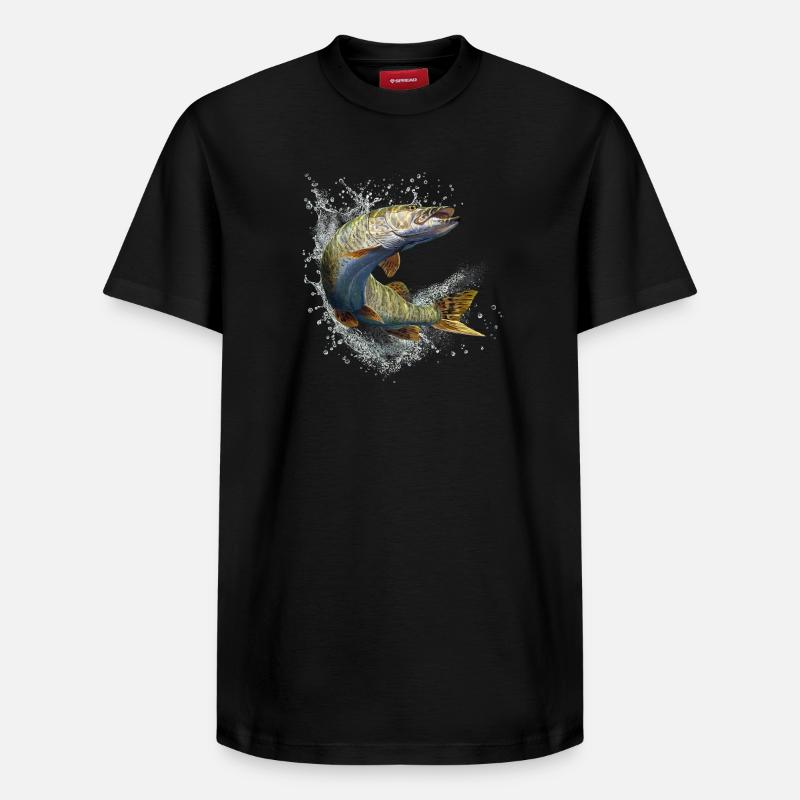 Brochet - T-shirt unisexe décontracté en coton Supima – de SPREAD - noir