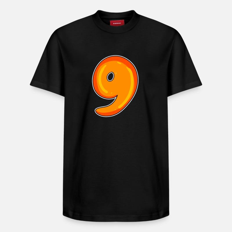 Neuf - 9 Motif - T-shirt unisexe décontracté en coton Supima – de SPREAD - noir