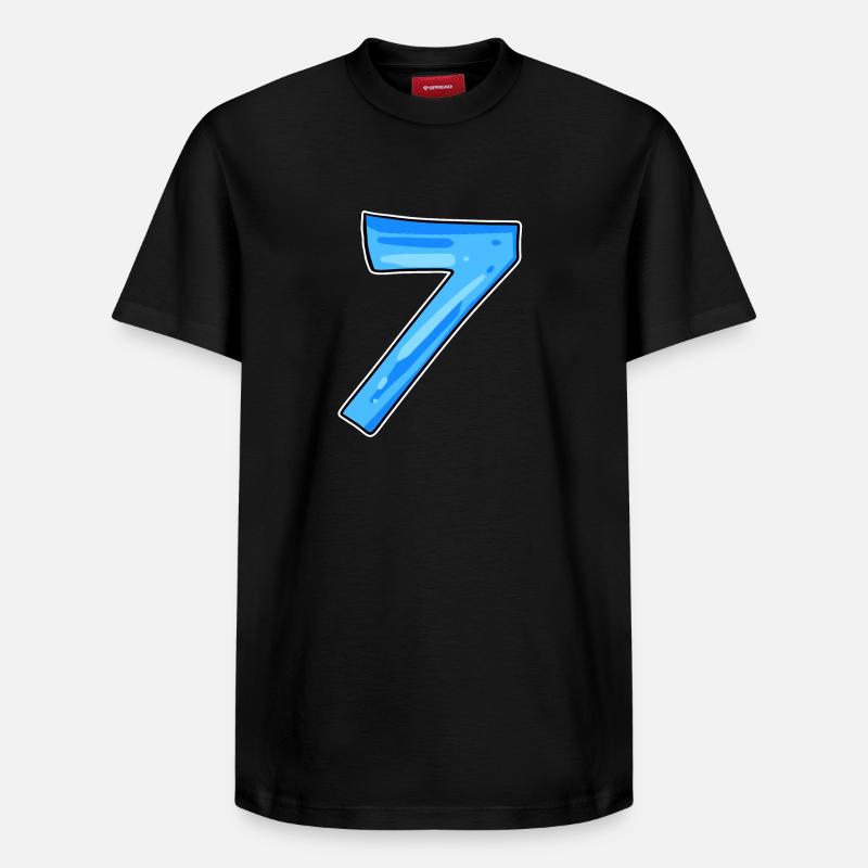 7 Nombre - T-shirt unisexe décontracté en coton Supima – de SPREAD - noir