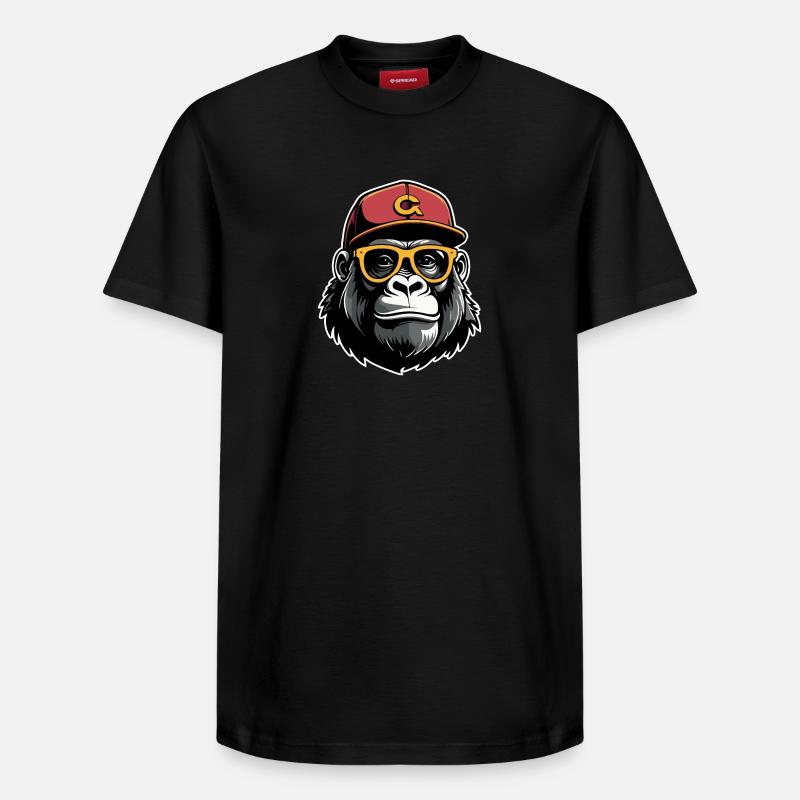 Schlauer Affe - Relaxed Unisex Supima Cotton T-Shirt – von SPREAD - Schwarz