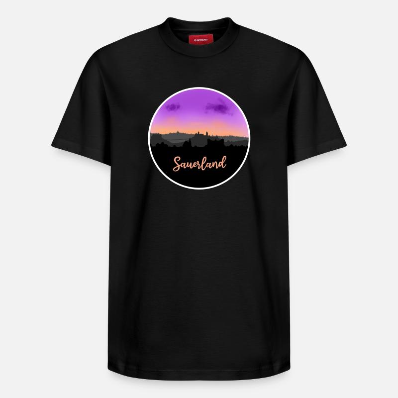 Sauerland Fineline Skyline - T-shirt unisexe décontracté en coton Supima – de SPREAD - noir