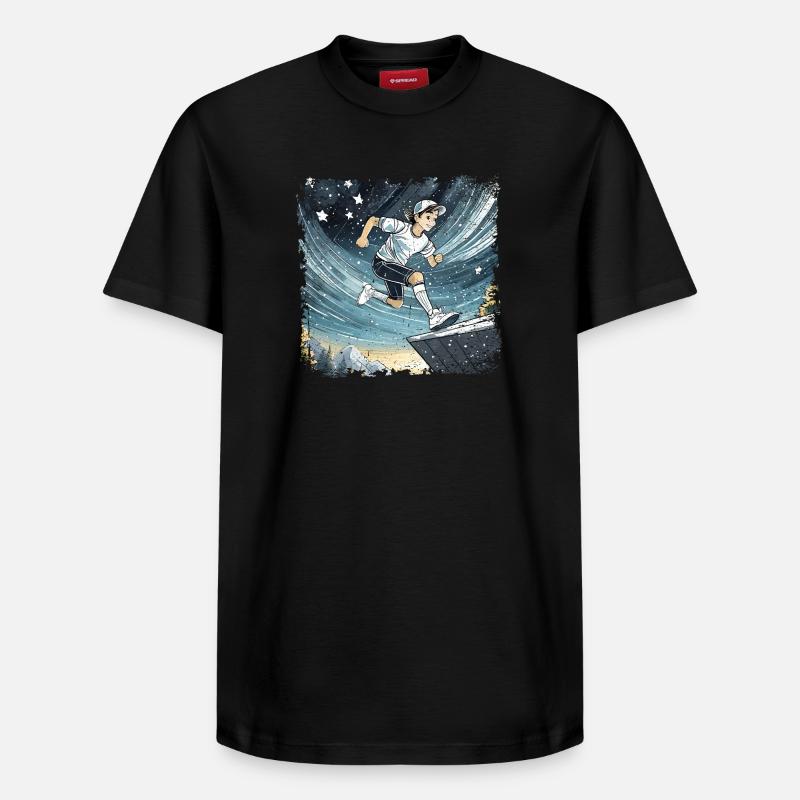 sportlicher Junge comic - Relaxed Unisex Supima Cotton T-Shirt – von SPREAD - Schwarz